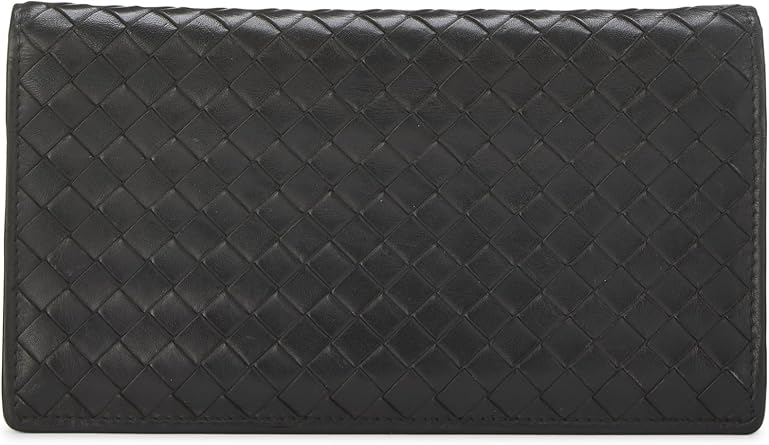Pre-loved Black Intrecciato Long Wallet, Black