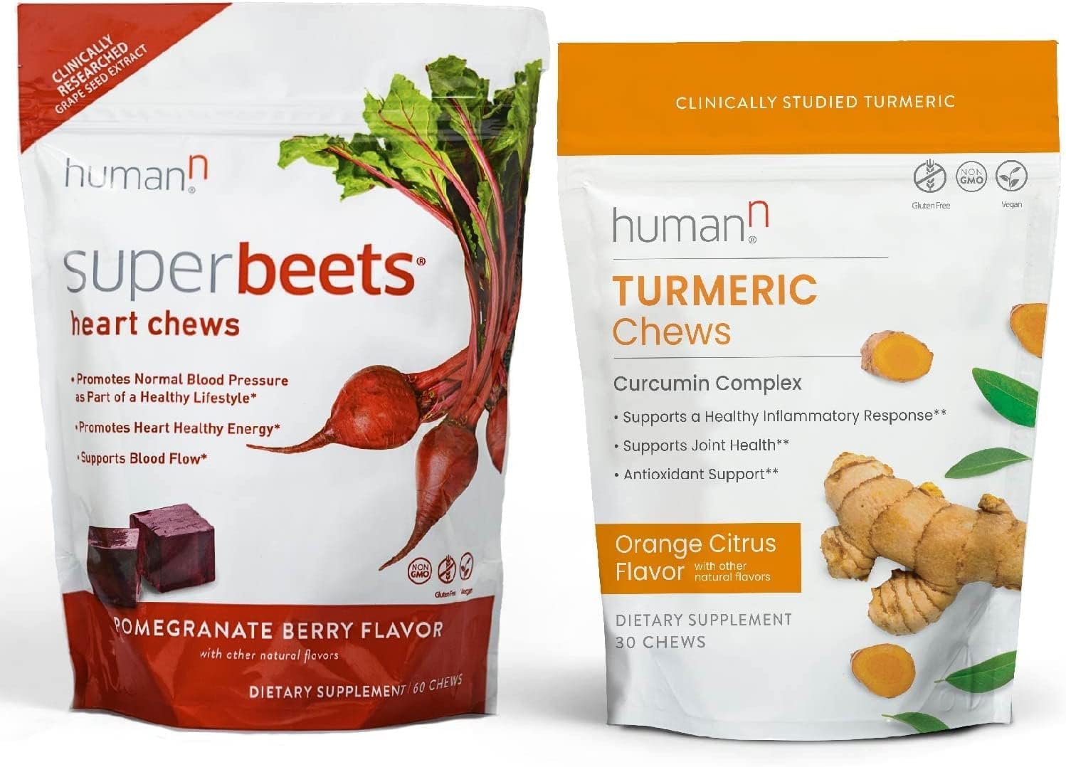 humanN SuperBeets Heart Chews & Turmeric Chews Health
