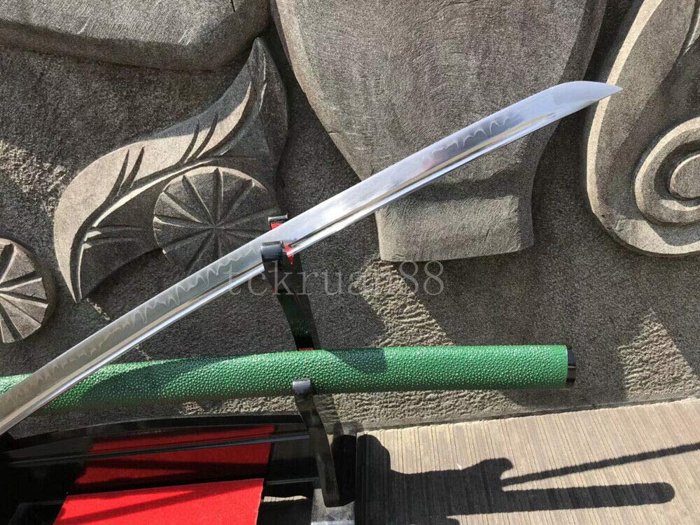 YL Sword Clay Tempered T10 Steel Full Tang Japanese Samurai Katana Sword Ray Skin Saya