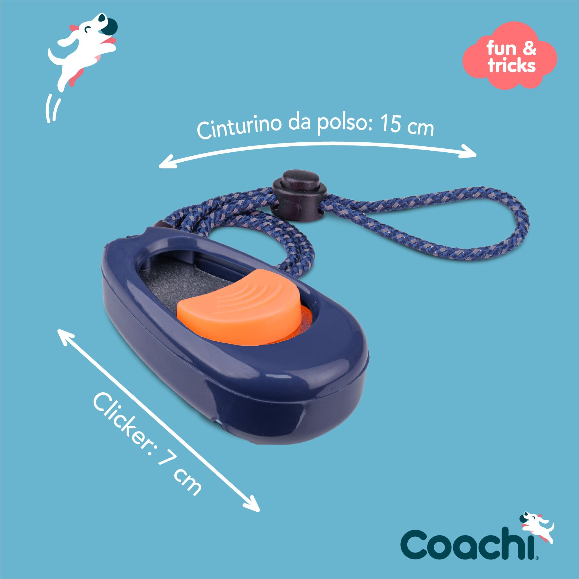 Coachi Multi-Clicker, Accessorio per Cani con Tre Livelli di Volume, Facile da premere, Cinturino da Polso Regolabile, clicker per Cani, Adatto per addestrare Anche Cani e Cuccioli sensibili.