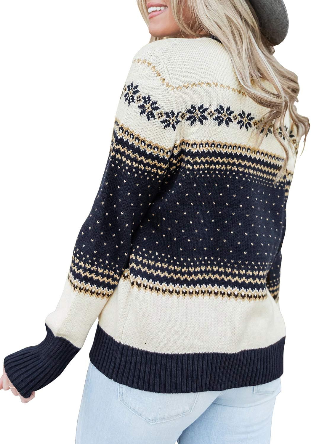 LookbookStore Women Ugly Christmas Tree Reindeer Holiday Knit Sweater Pullover - Image 2