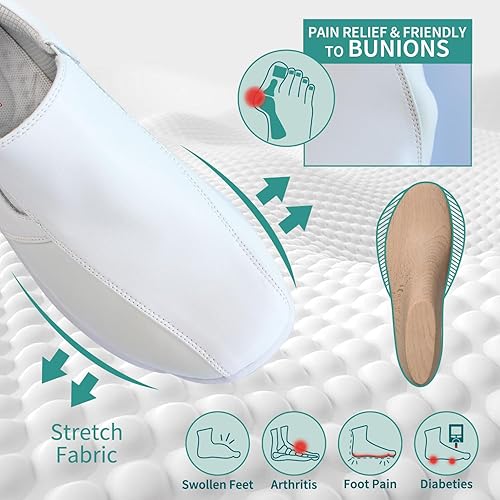 Miniatura 2 de Hawkwell Zapatos de lactancia profesionales para juanetes, ligeros, antideslizantes, ortopédicos, ideales para aliviar el dolor de pies