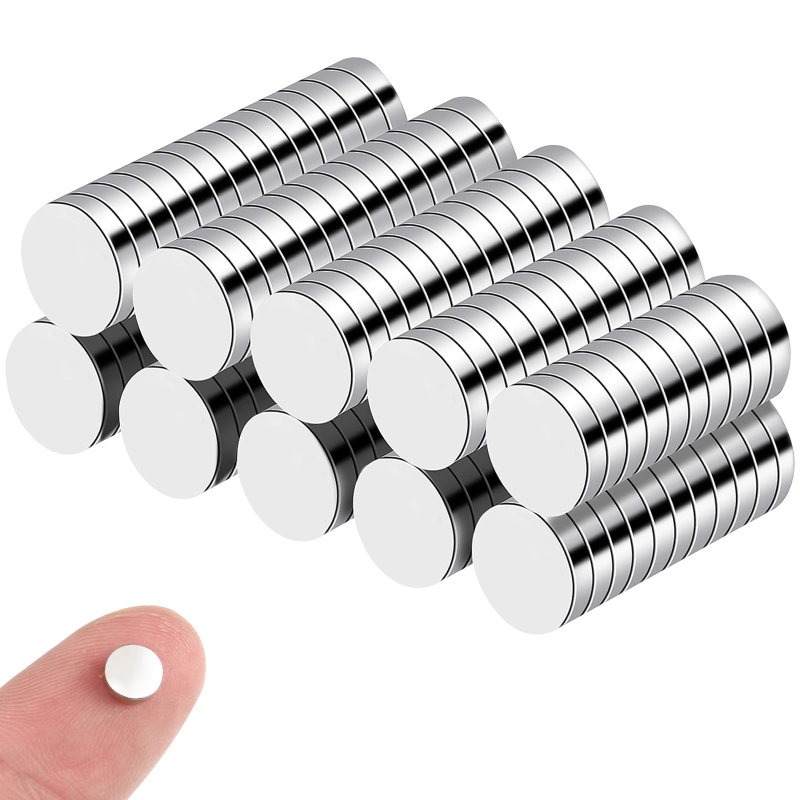 100 Stück Magnete Klein, 6mm Neodym Magnete Stark Magnet Rund mit Aufbewahrungsbox für Pinnwand Magnettafel Kühlschrank