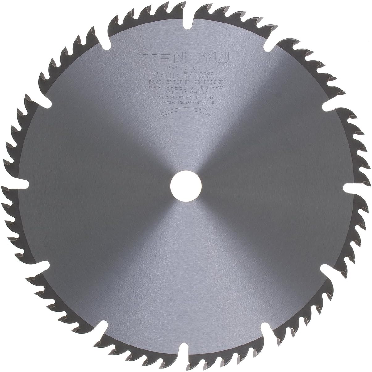 Tenryu RS-30560 12" Carbide Tipped Saw Blade (60 Tooth ATBr Grind - 1" Arbor - 0.134 Kerf)