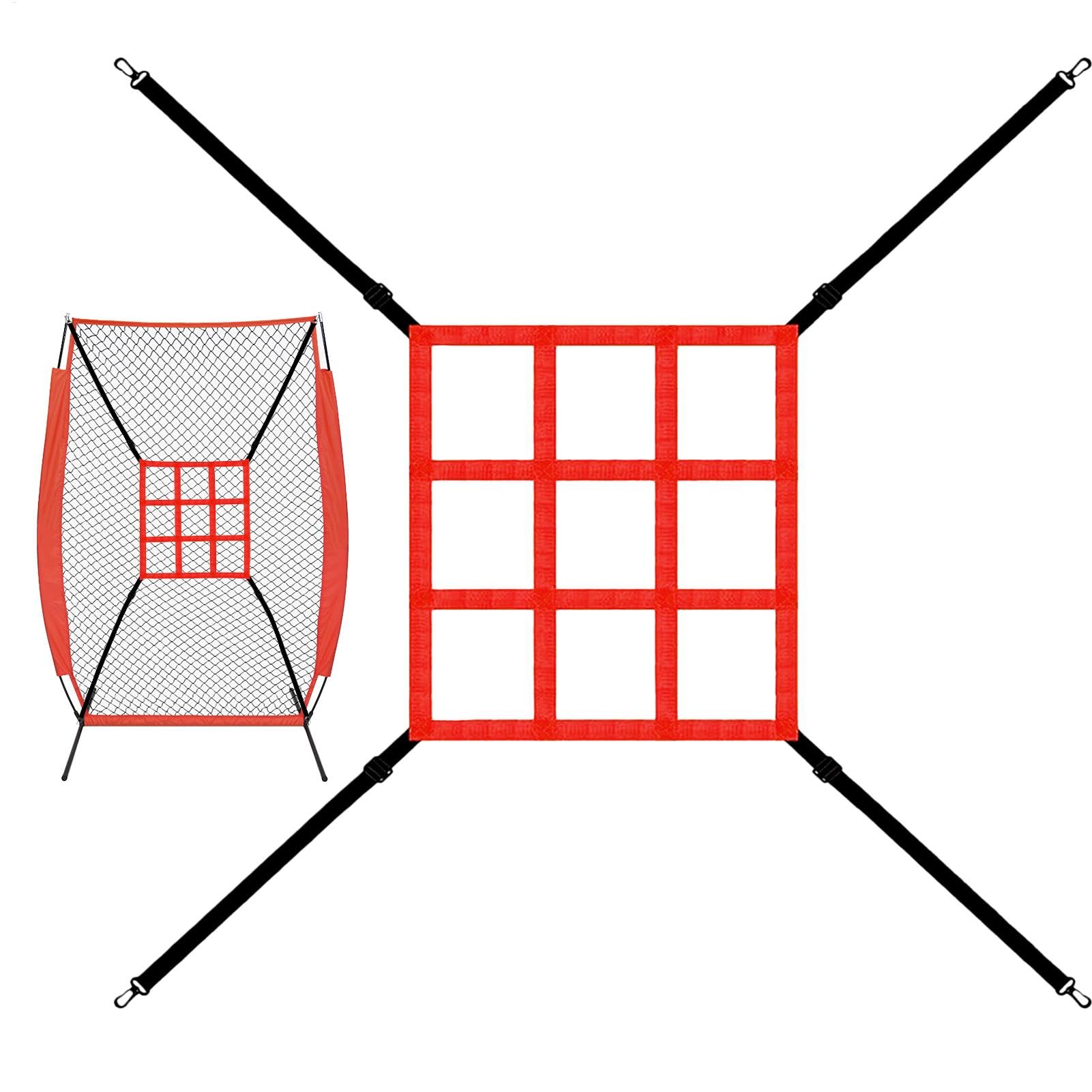 Pitching Targeting Zone - Pitching Nets Strike Zone Targets, Baseball Softball Pitching Targets | Baseball Practice Net, Attachment Strap for Hitting Batting Catching, Pitcher Accuracy Training Aids
