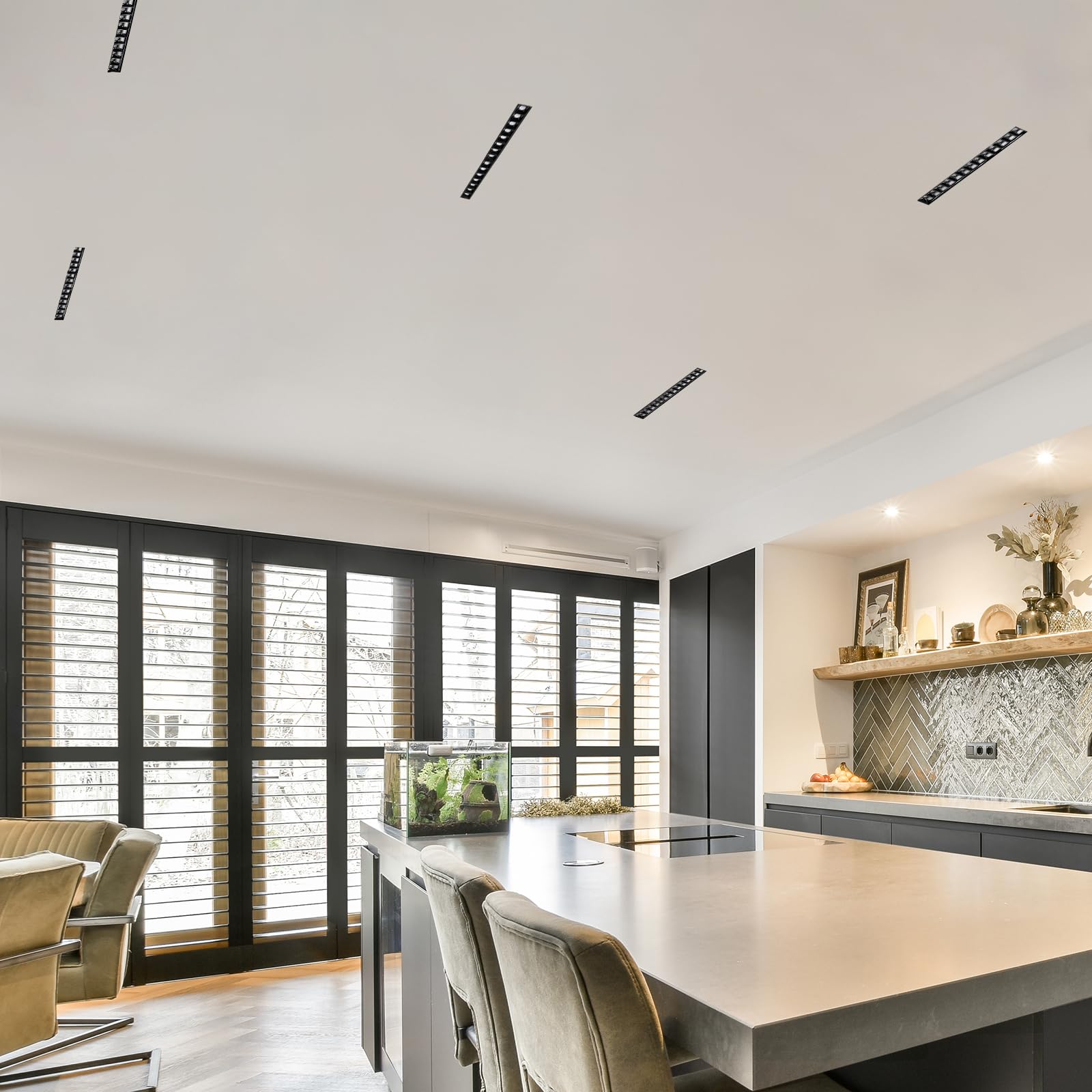 SCON 10W Foco Empotrable Regulable sin Marco, Luz Lineal LED (4000K - Luz Natural), Downlight con Controlador Certificado UL (Ángulo del Haz 30°/Ra85/TRIAC)