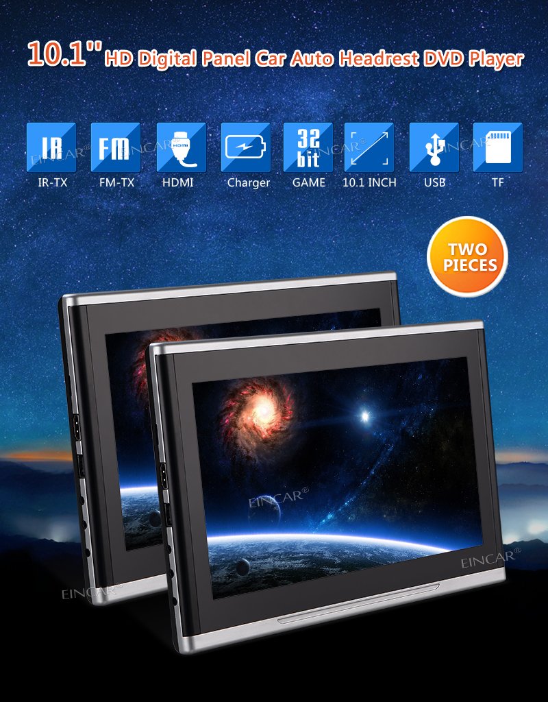 Amazon | EinCar 10.1インチヘッドレストDVDプレーヤーポータブルDVD