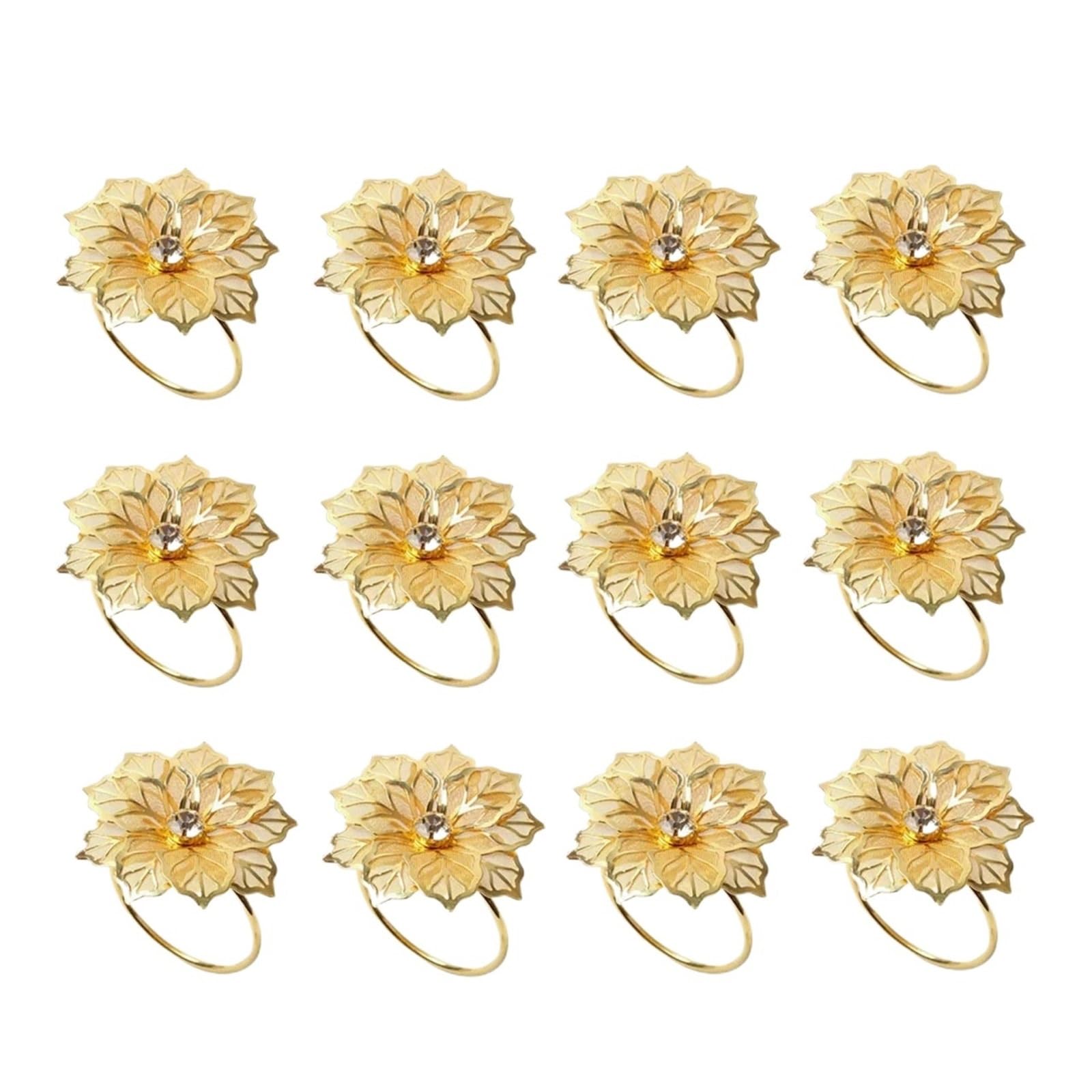 napkin rings Leaf Napkin Rings Buckle Holder for Christmas Thanksgiving Wedding Dinnig Table Decoration(Leaf gold 12pcs)