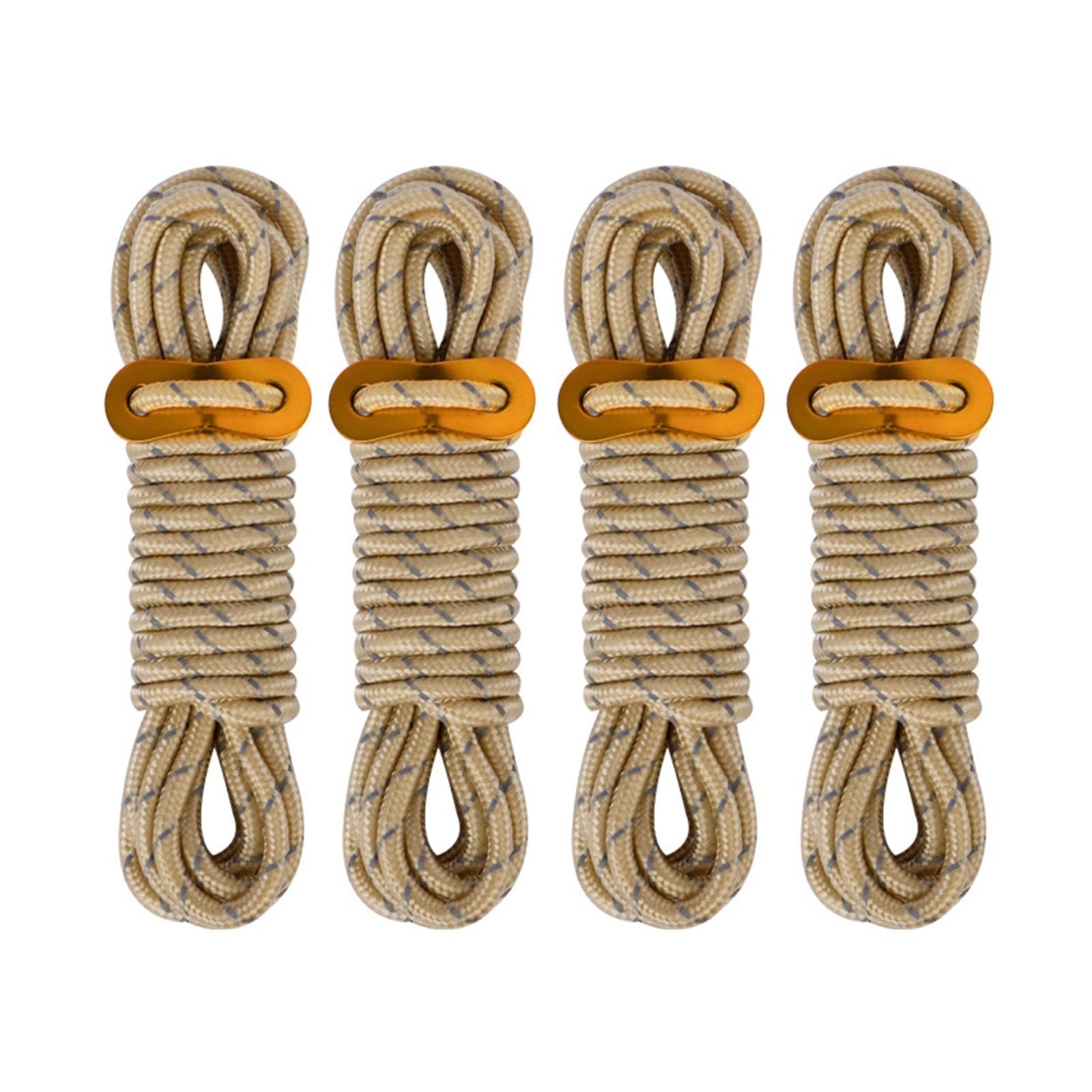 Guy Ropes 8Pcs 5mm Outdoor Tent Guyline Ropes 4.0M Reflective Camping Guy Lines With Adjuster Tensioner Accessories For Tarp Canopy