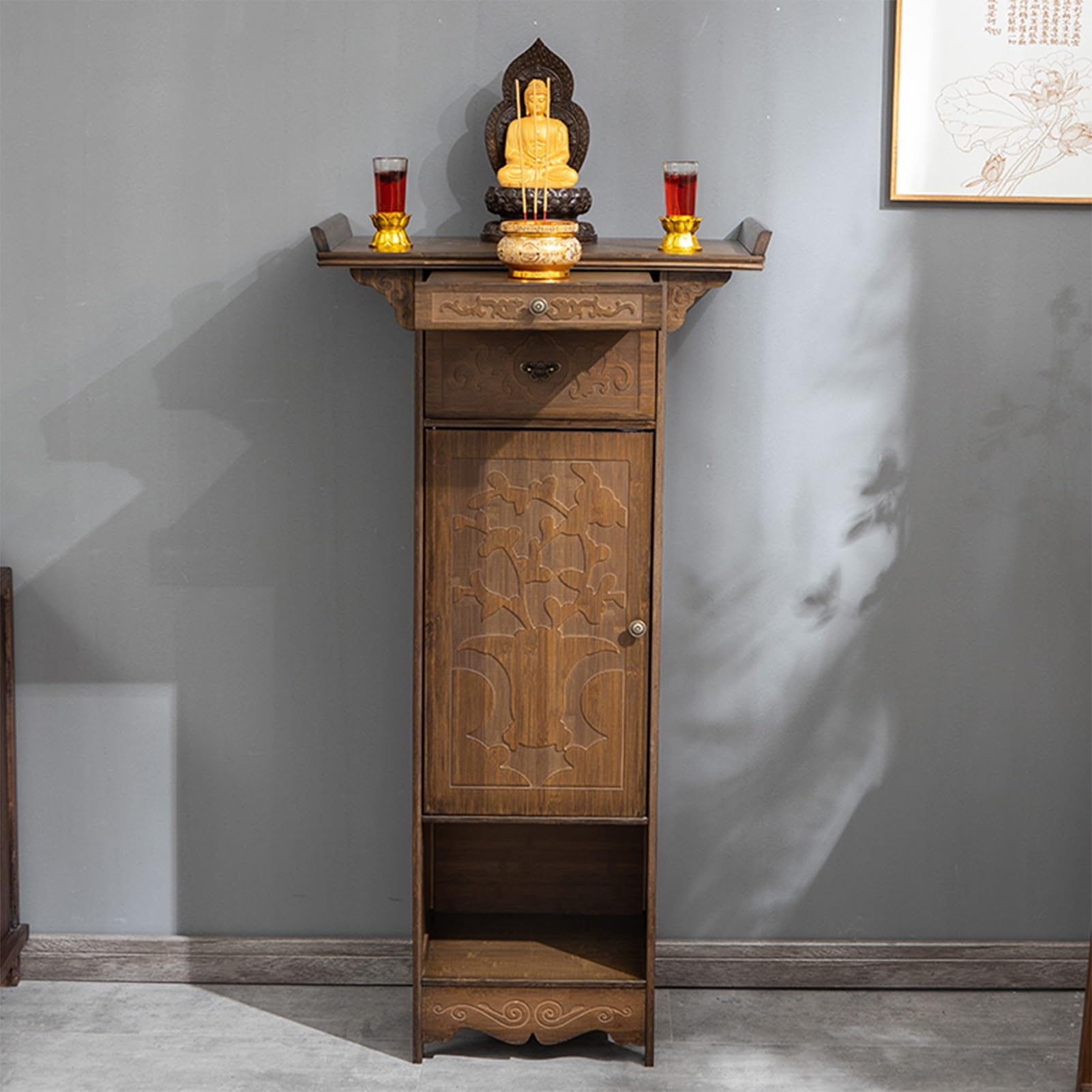 Table de méditation personnelle 120 cm avec armoire d'autel