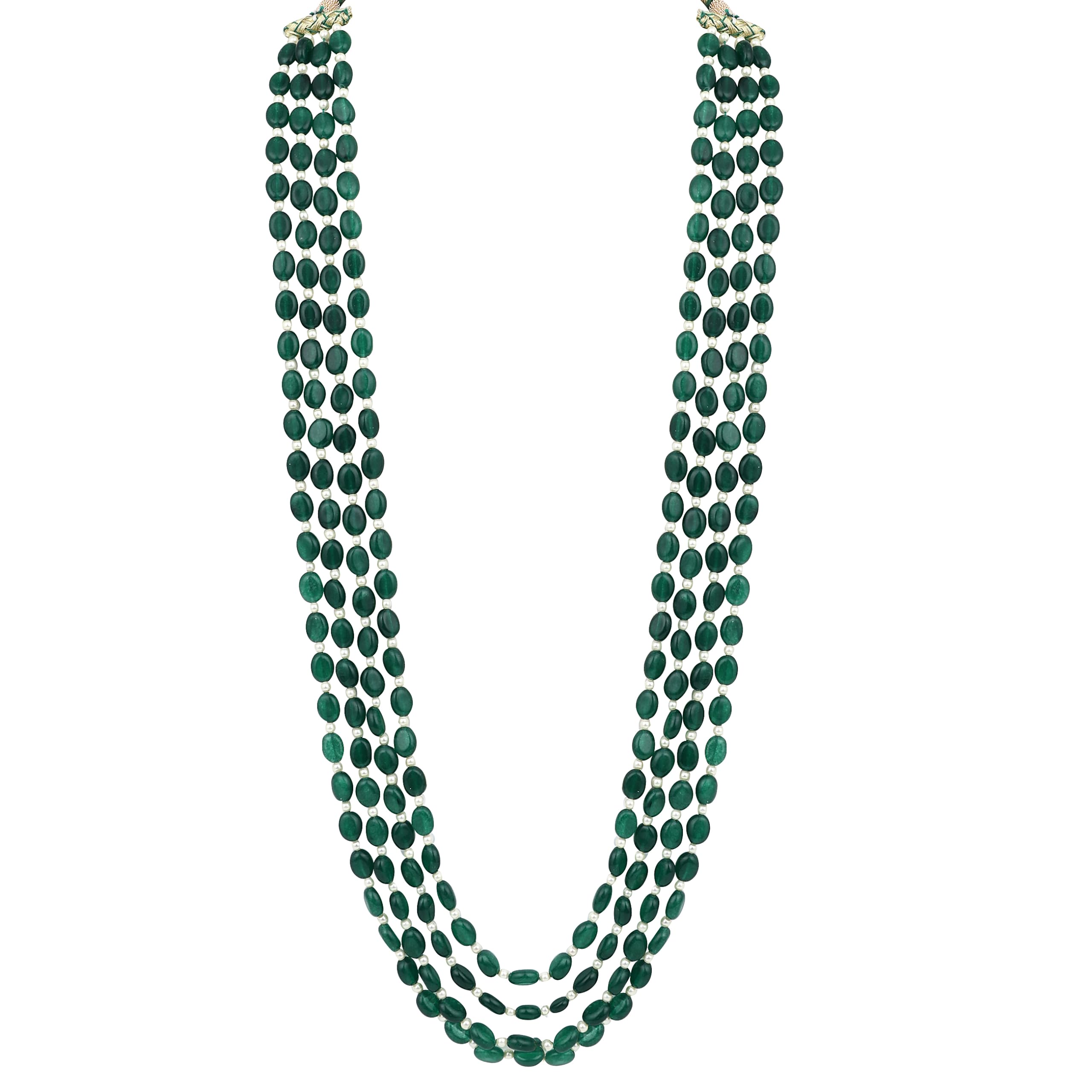 AHILAYAA JEWELS 4 Layer Green Rani Haar | Real Emerald Onyx Stone Beads Necklace for Women and Girls | Traditional Indian Beaded Rani Haar Necklace Ethnic Jewelry (B0D7C8W9C6) Amazon Price History, Amazon Price Tracker