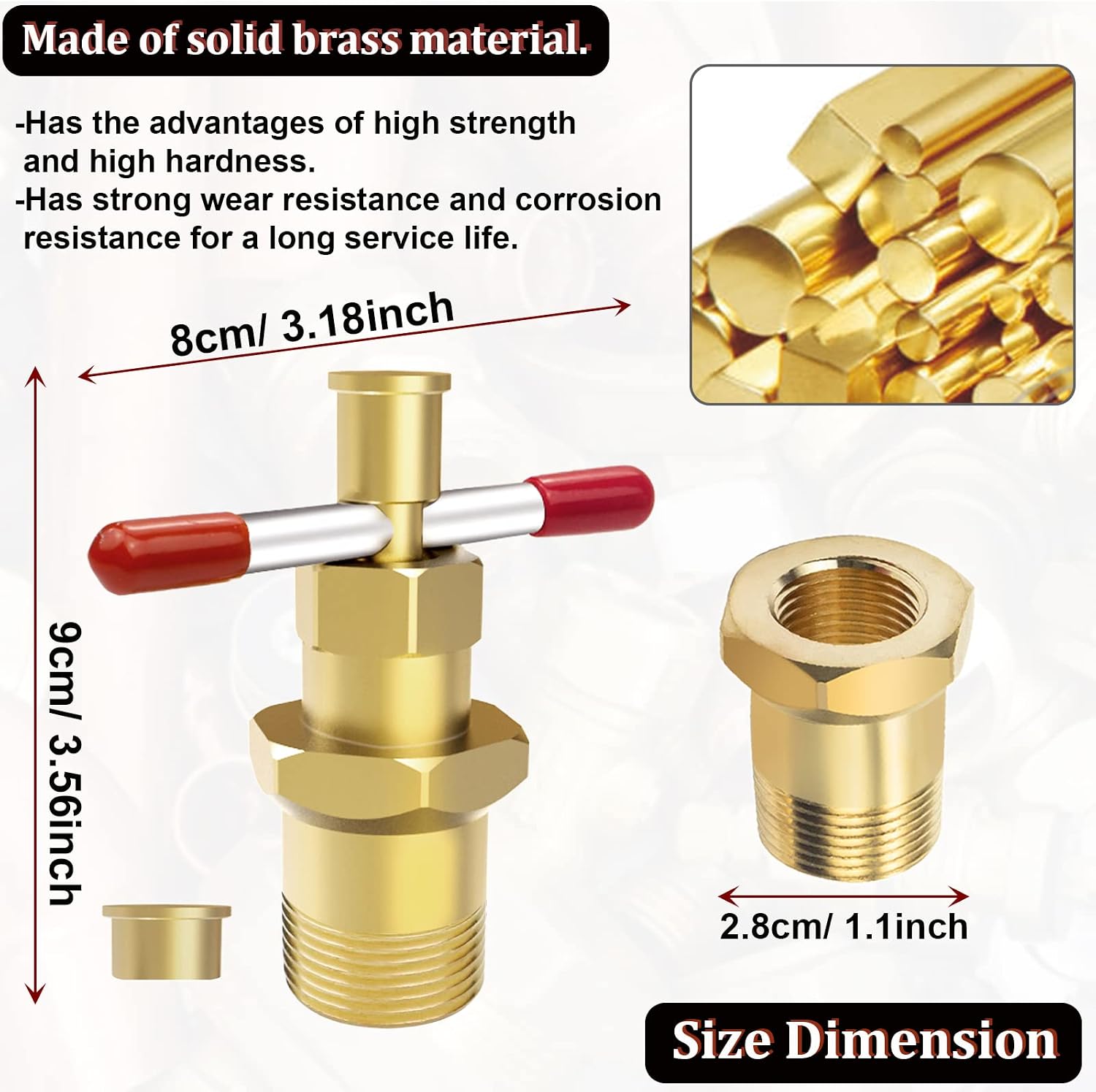 Olive Puller Brass Pipe Olive Tool Fitting Thread Remover 1/2'' & 3/4'' Ferrule Sleeve Puller Tool for Copper Pipe