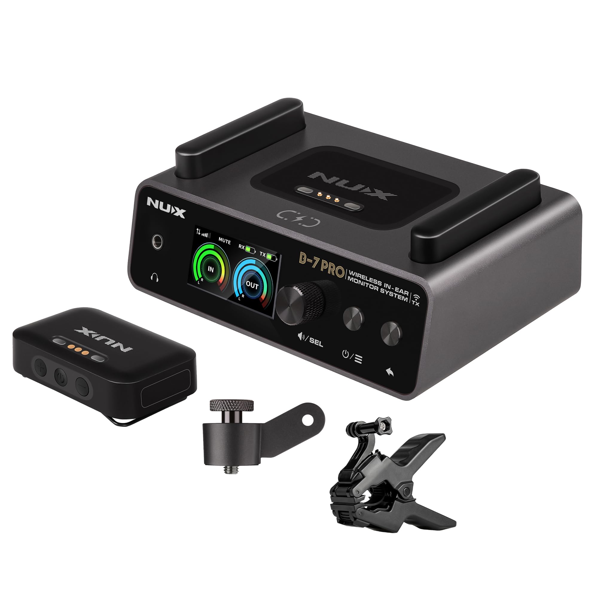 NUX B-7 Pro Stereo Wireless In-Ear Monitor System, 24-Bit 48kHz Stereo Audio, 2,4 GHz störungsfrei, automatische Einrichtung