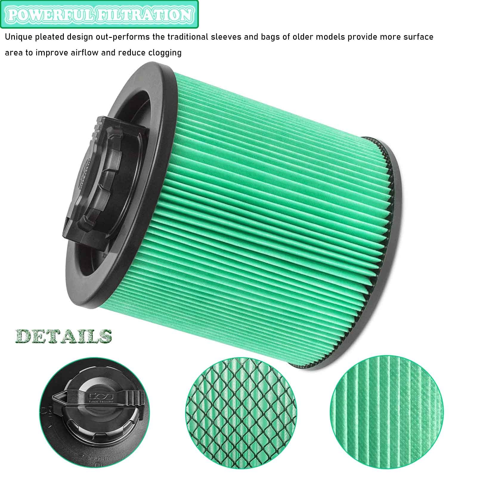 DEWALT To 16 Cartridge Filter HEPA For Wet/Dry Vacuu DXVC6914 The Hoe