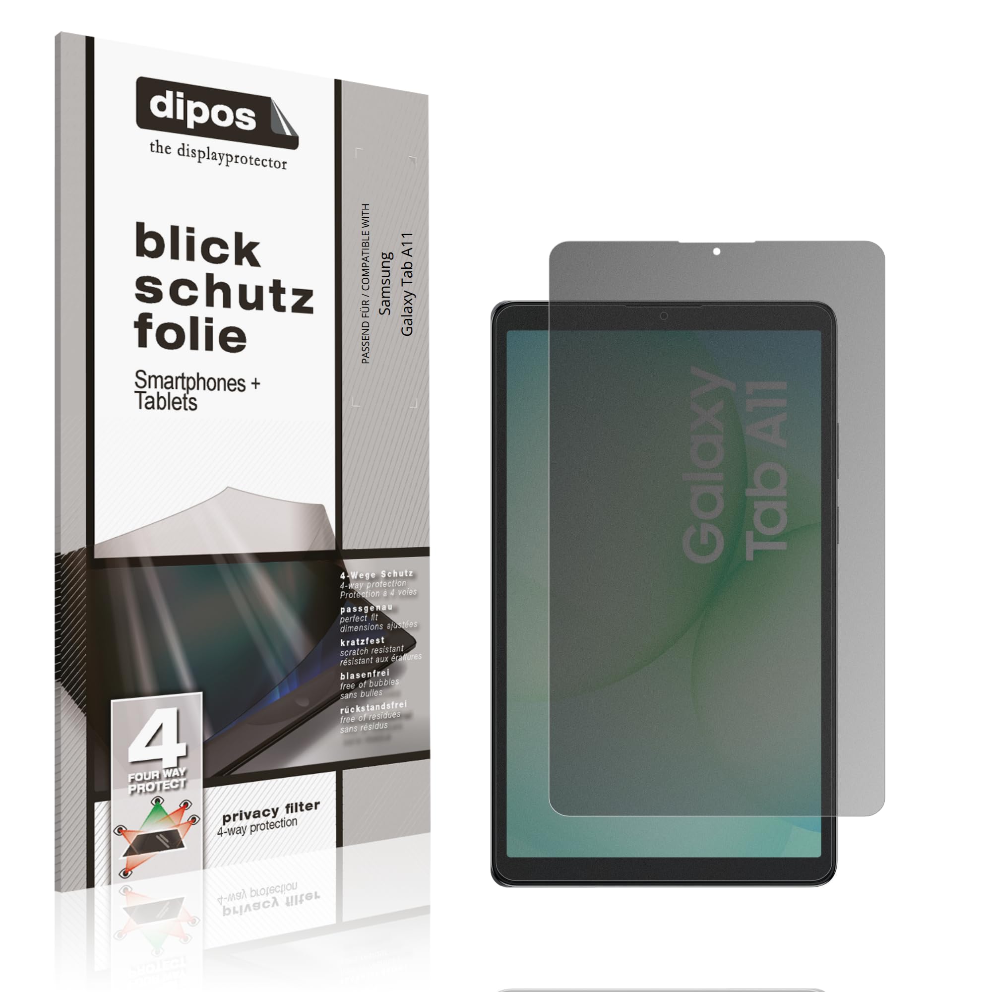 dipos Protection écran anti-espion pour Samsung Galaxy Tab A11