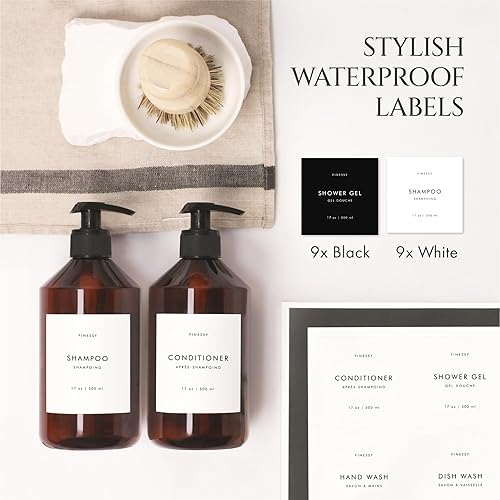 Miniatura 6 de FINESSY Dispensador de jabón de mano ámbar para encimera de cocina y baño con bandeja para detergente líquido recargable para lavavajillas y