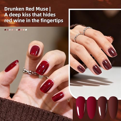 Miniatura 3 de JODSONE Kit de esmalte de uñas de gel de 10 colores con mini lámpara LED UV de alto brillo, capa base duradera, capa superior brillante, juego de