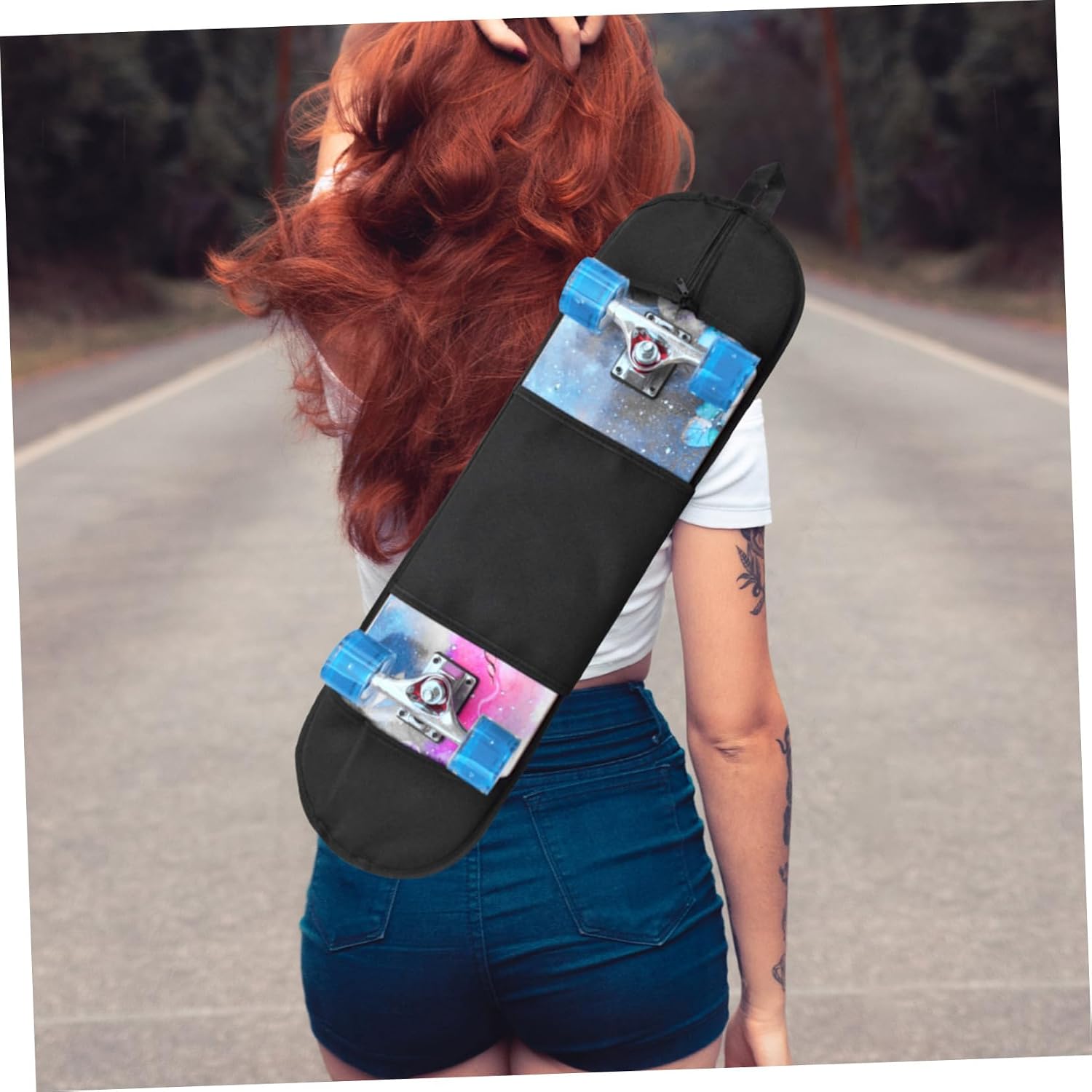 Double Tilt Skateboard Sling Bag Skateboard Carrier with Strap for Protective Storage and Easy Transport