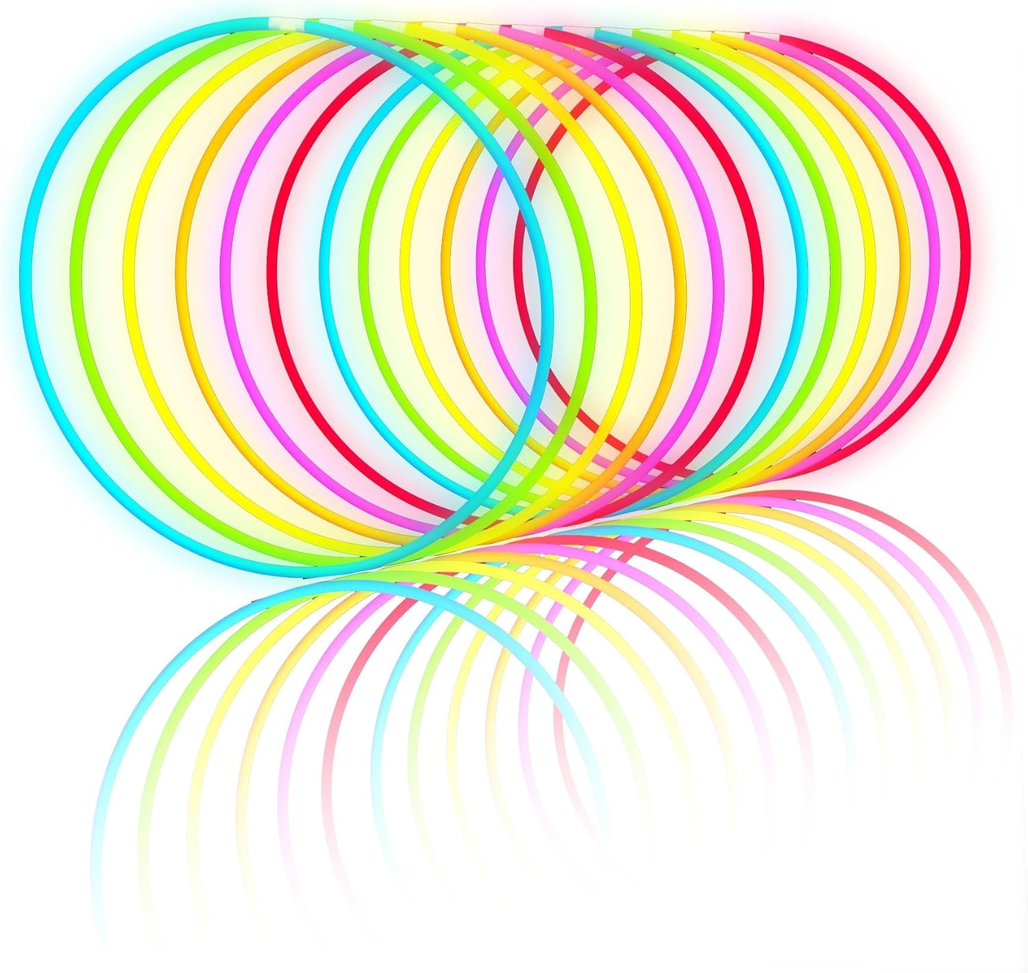 Glow Fever Glow Sticks Bulk 100ct 22'' Glow Necklaces with Connectors, Neon Light Sticks for Party Festivals Raves Concert Birthday Wedding, Multicolor multicolored