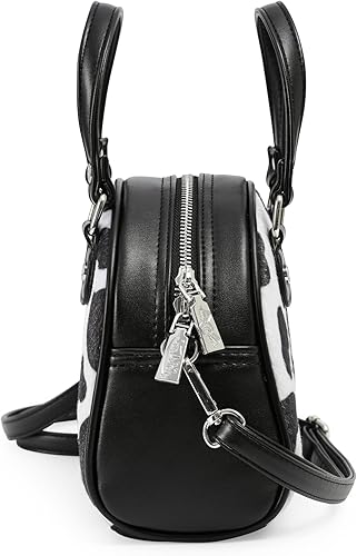 Miniatura 3 de Von Dutch Bolso de bolos con estampado de vaca para mujer, elegante bolso de mano para mujer con correa ajustable, interior espacioso y piel