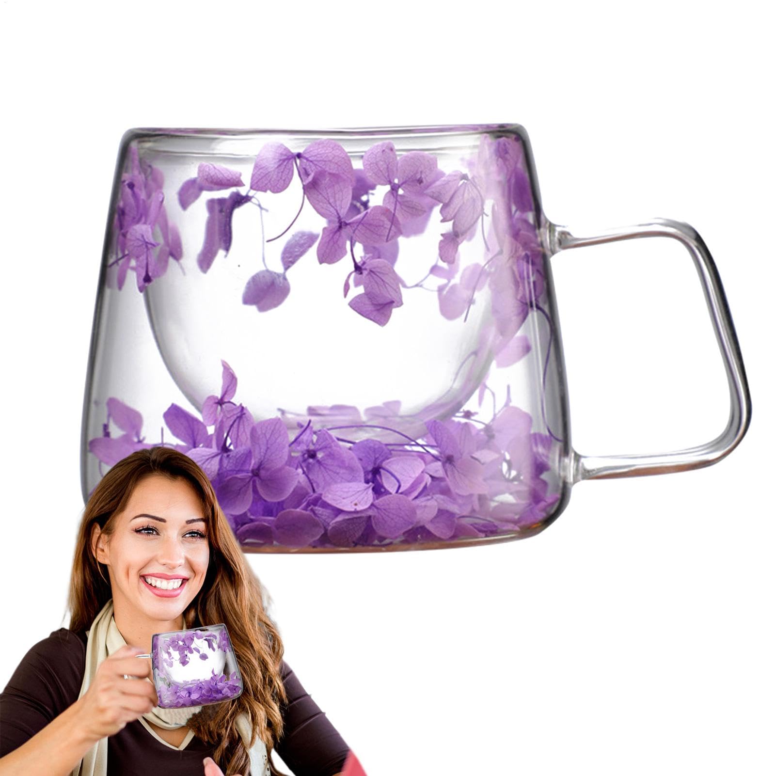 da caffè con fiori secchi, capacità 200 ml, da caffè a fiori