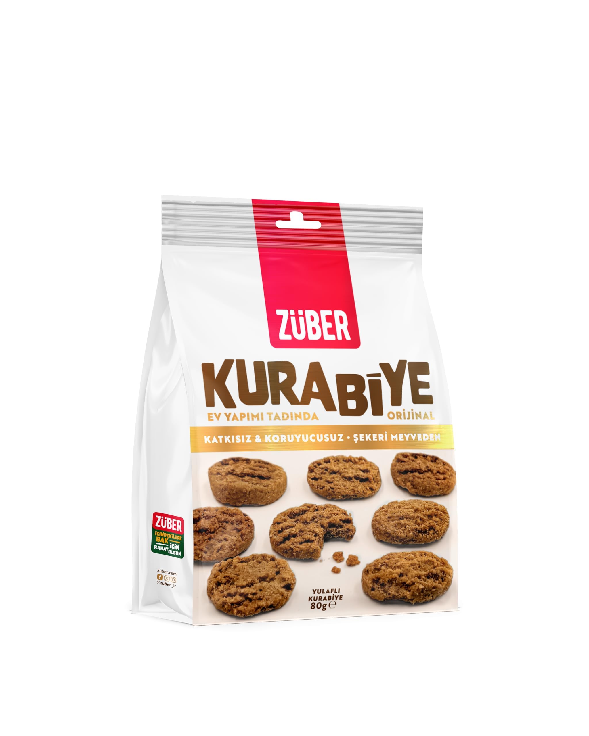 Züber Yulaflı Kurabiye, 80Gr, 12 Adet
