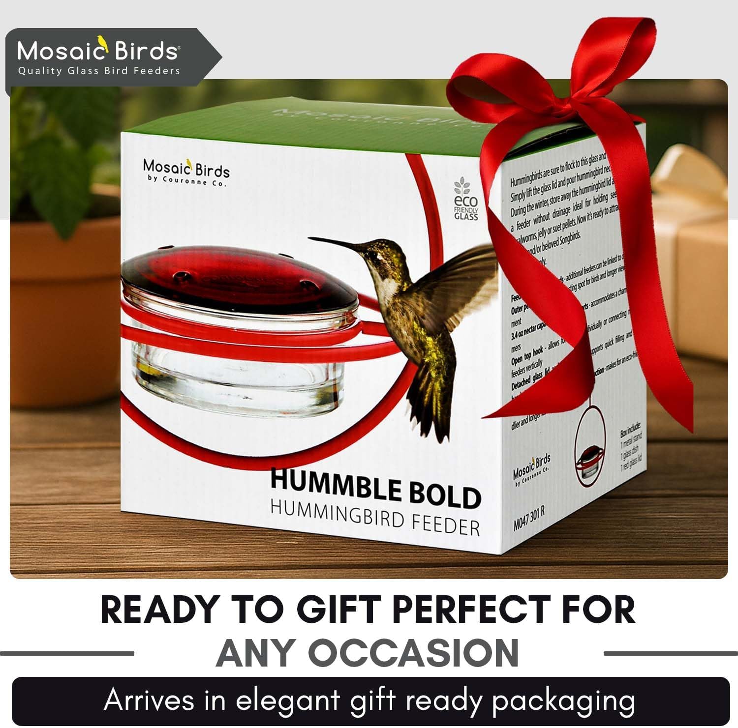 Hummingbird Feeder for Outdoors Hanging, 3.4 OZ Hummingbird Feeders, Glass Bowl with 4 Feeding Ports, Leak Proof Lid & Circular Perch, Bird Feeder (1, Black) - Image 7