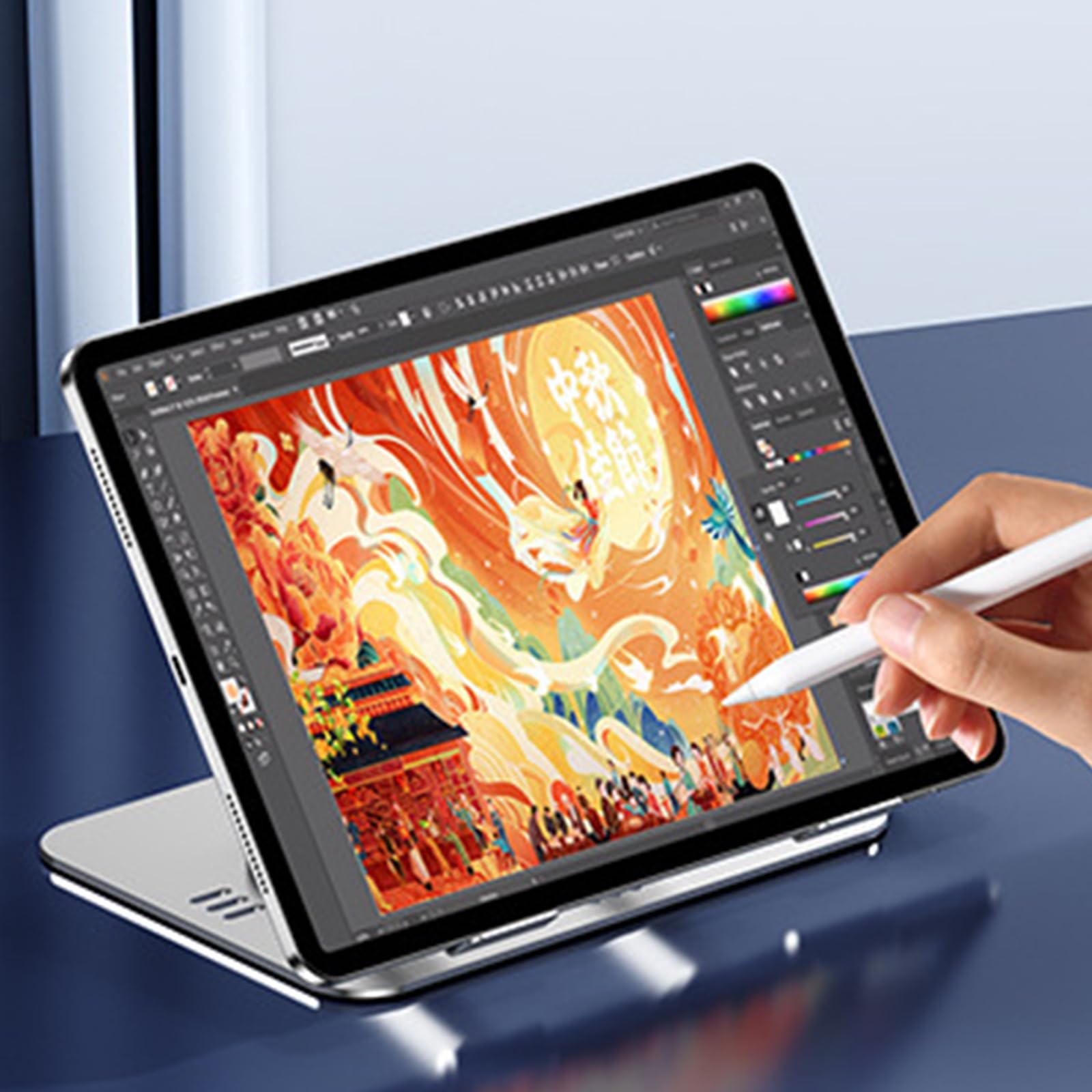 Supporto per Tablet Desk Mount Lega di Alluminio 360 Gradi Fluttuazioni Altezza Regolabile Con Miglioramento Supporto Peso Supporto Regolabile Computer