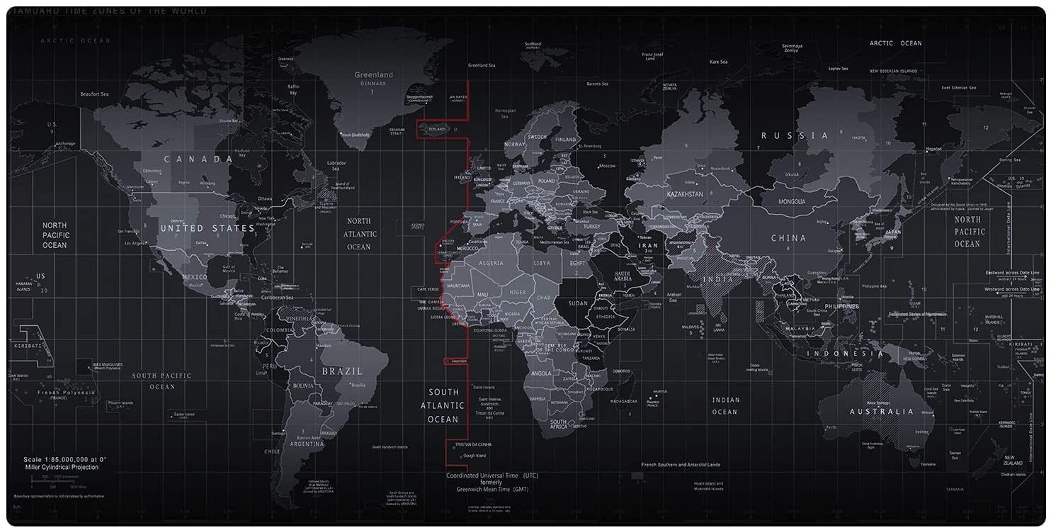 World Map Extended Size (800 mm x 300 mm x 2 mm) Gaming Mouse Pad| Desk Mat | Stitched Edges| Non-Slip Rubber Base|Computer Laptop|Keyboard Mouse Pad for Office & Home (World Map)-image-35