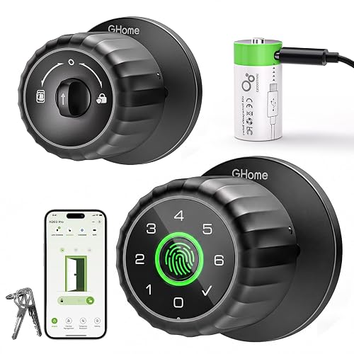 Fingerprint Door Lock, 4-in-1 GHome Smart Lock for Bedroom, Home,