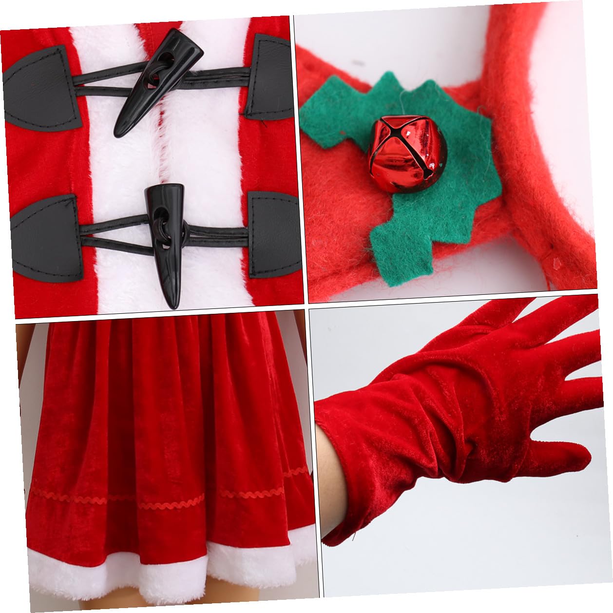 Housoutil Abito Natalizio per Bambina in Poliestere Rosso Tessuto Confortevole e Alta Ritenzione di Calore, Costume Adorabile per Festa di Vigilia di Natale