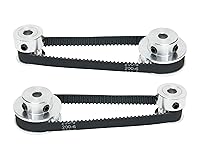Vista 3 de Juego de 2 piezas 2GT Polea de distribución de aluminio 20 y 36 dientes 5 mm de orificio Rueda sincrónica con 2 piezas Longitud de 200 mm, ancho
