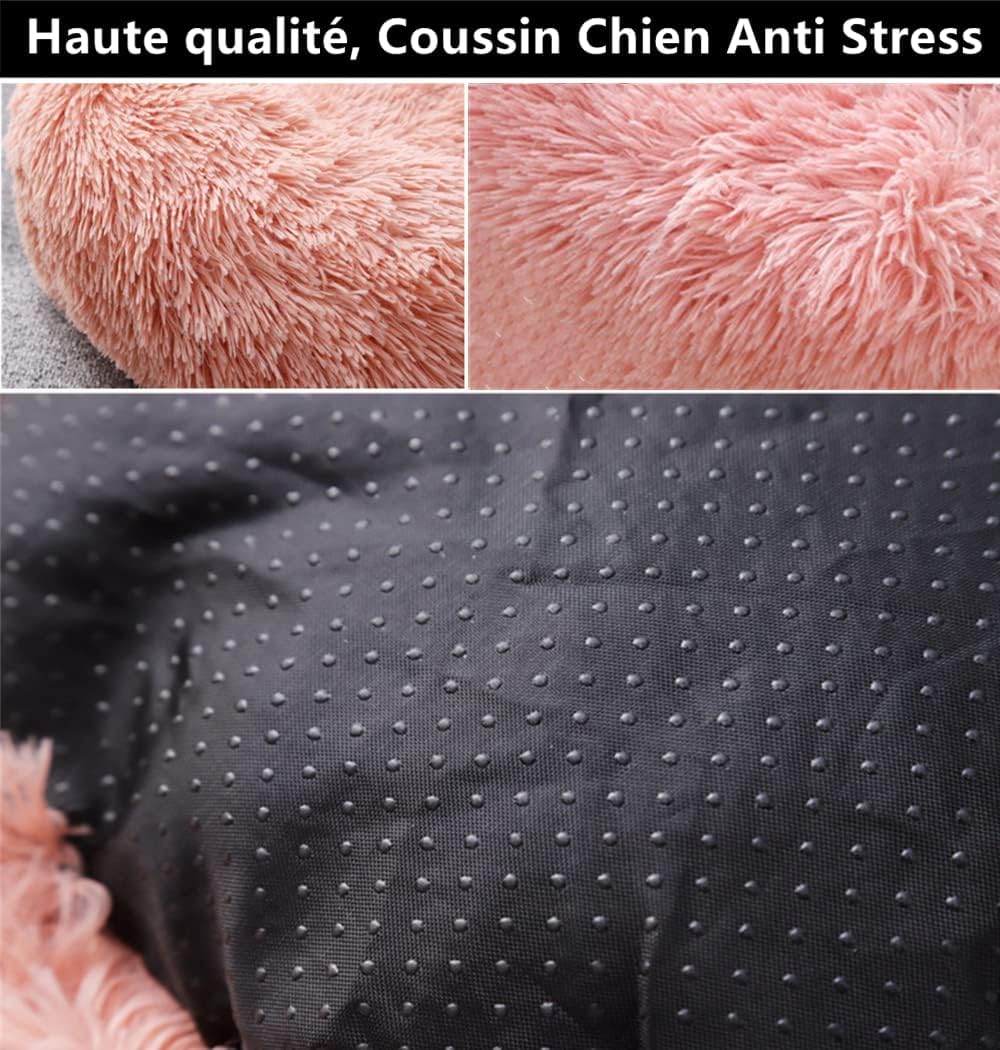 Coussin Chien, Panier Chien, Panier pour Chien Anti Stress, Taille et Couleur au Choix, Lit pour Chien Grande Taille (Khaki, 80cm)
