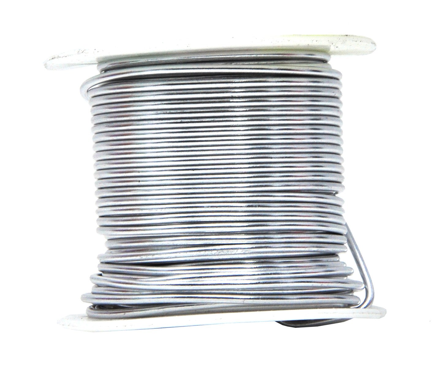 Mandala Crafts 14 Gauge Anodized Aluminum Craft Wire for Jewelry Making - 60 FT Colored Flexible Silver Tone Wire - Bendable for Bonsai Armature Crafting Sculpting
