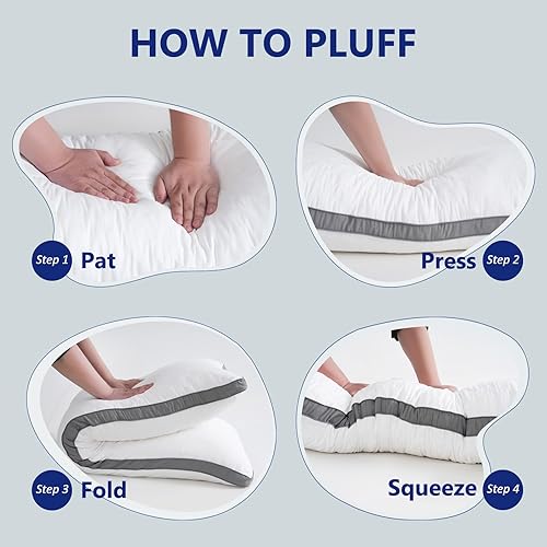 Miniatura 7 de DOWNCOOL Almohada corporal acolchada de espuma viscoelástica, almohadas grandes de cuerpo completo para adultos, almohadas suaves y largas para