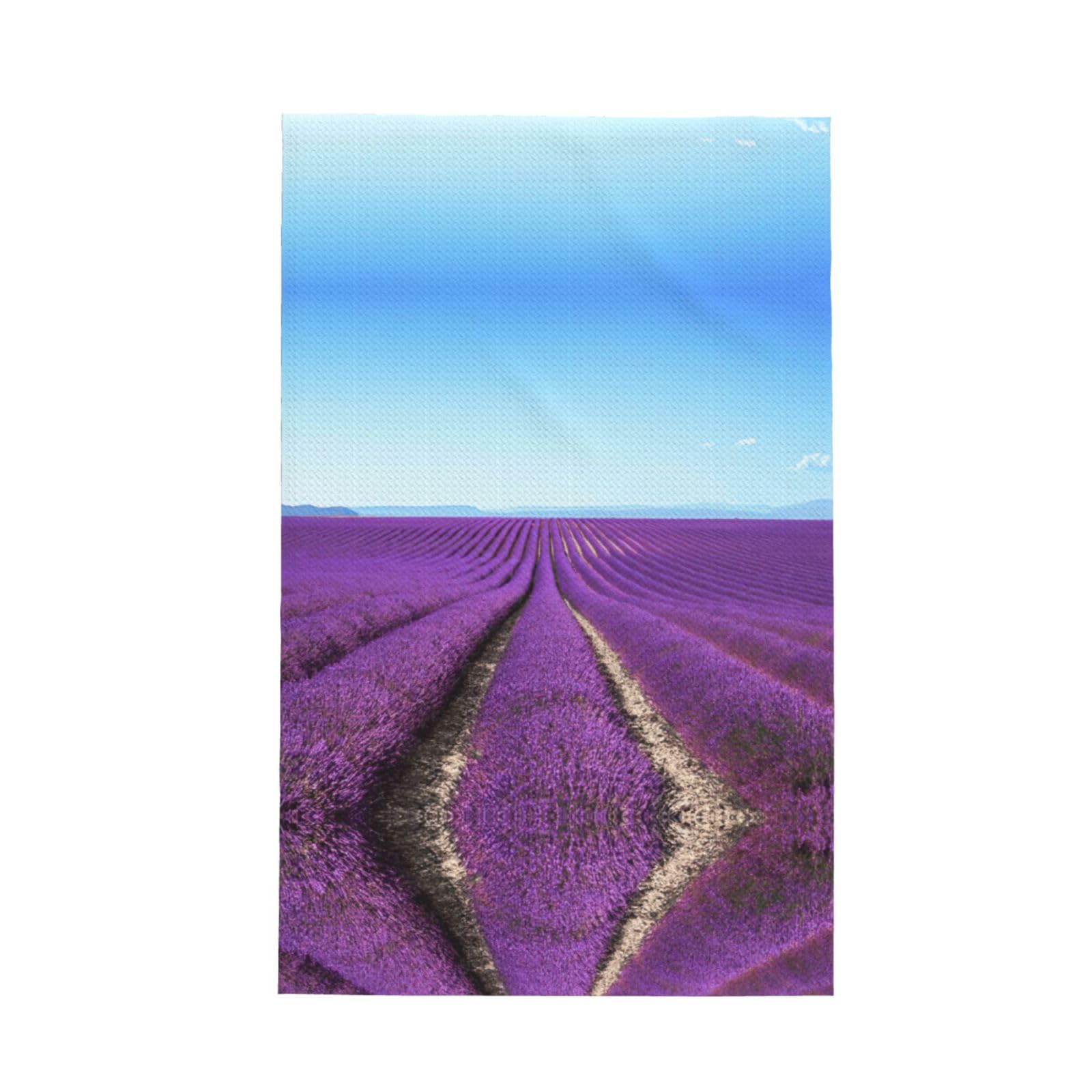 aabkjgfr Romantic Lavender Print Waffle Kitchen Towels,Absorbent Dishcloths,Household Tableware Wipes,Multi-Functional Tea Towels