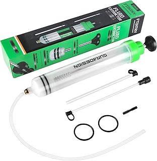 200CC Automotive Fluid Extractor Pump with Long Rubber Hose, Fluid Syringe Pump Manual Suction Vacuum Fuel Car Transfer,(7 Oz./0.21 Qt./200 CC)