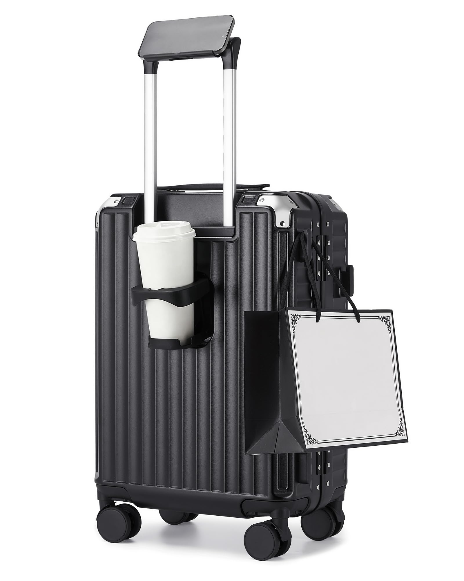 Kono Maleta Cabina 20 Pulgadas 55x23x37,5 cm 39L, Maleta de Mano rígida de PC sin Cremallera, Maleta de Viaje con TSA, portavasos y 4 Ruedas