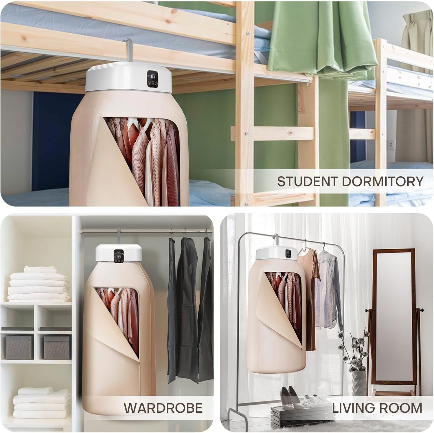 Mini-Wäschetrockner,Wärmepumpen Clothes Dryer mit 1-8H Timing, Fernbedienung & UV-Sterilisation,Elektrischer Wärmepumpentrockner für Geschäftsreisen,Studentenwohnheime, Wohnungen,Hotels,Campingplät