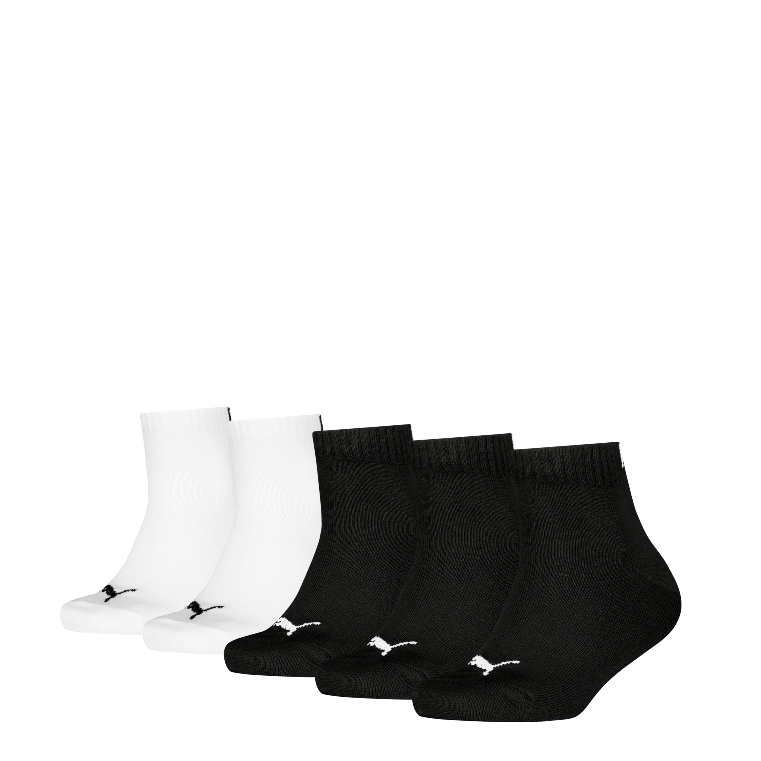 PUMA Unisex Kids Plain Trainers 5P SOCKS, Black/White, 31-34