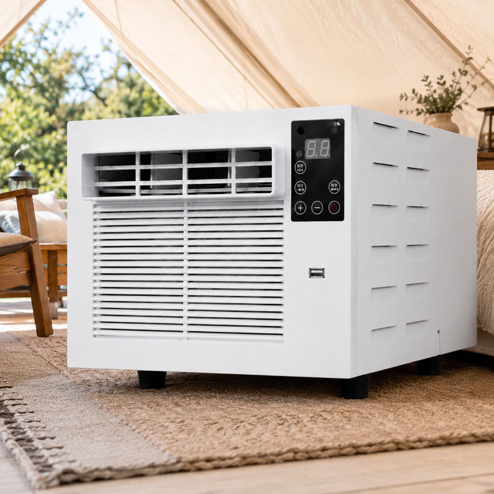 ErShangMao 2026 Camping Ac Unit, Portable Air Conditioner W/ 280w Power & 1876 Btu Cooling, Dehumidifying, Quiet And Remote,Tent Air Cooler For Tents, Motorhomes, Caravans & Campervans AC