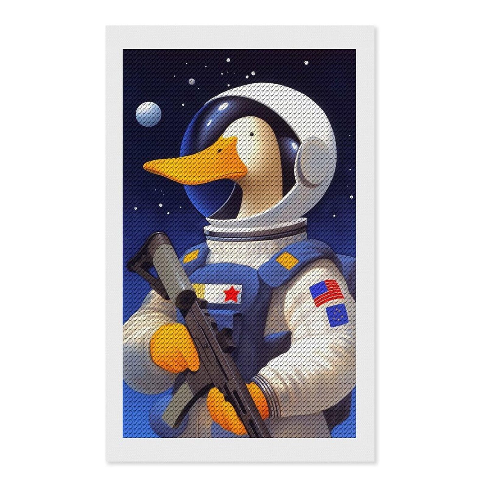 Junmoney Quack Attack Diamond Painting Canvas Set 12"x20", Mindful Craft Activity, Nice Detail and Sparkle, Farmhouse Decor, Birthday Gift