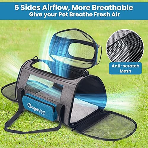 Miniatura 5 de BurgeonNest Transportador para mascotas extensible superior, aprobado por aerolíneas, para cachorros y gatitos de lados suaves de hasta 15 libras,