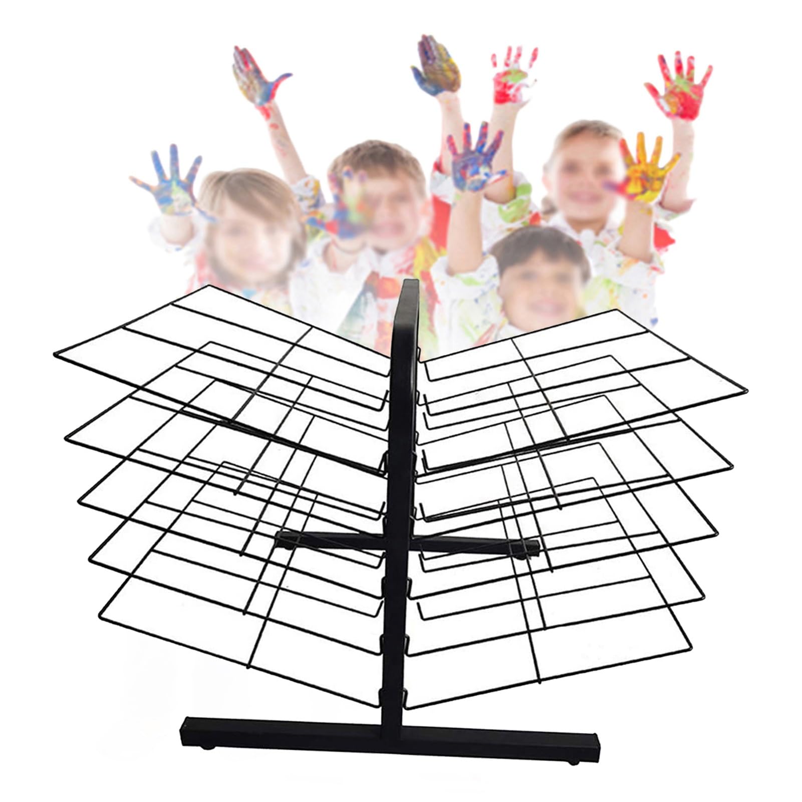 Séchoir à art de table avec cadre métallique à 20 couches pour studio