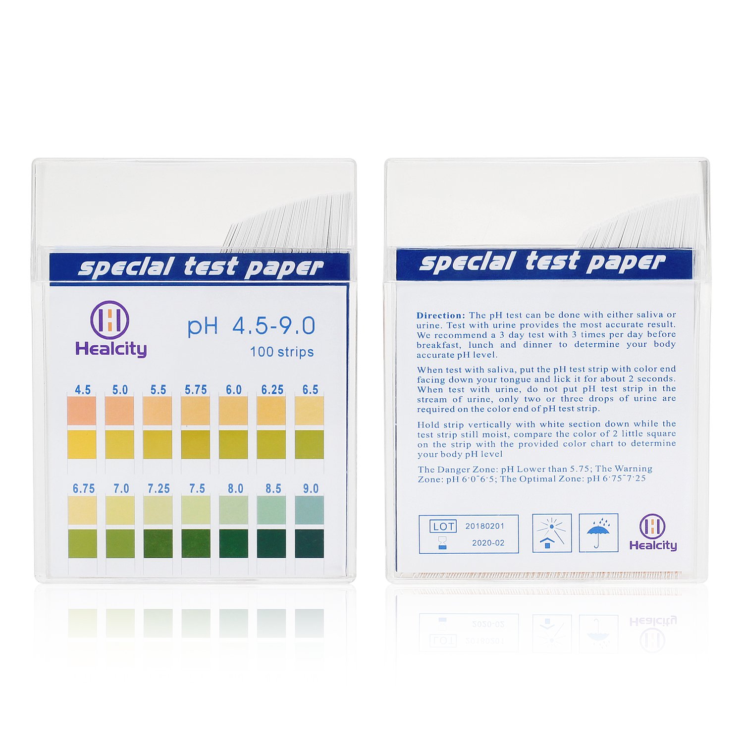 Buy Healcity PH Test Strips 100ct Tests Body pH Levels for Alkaline