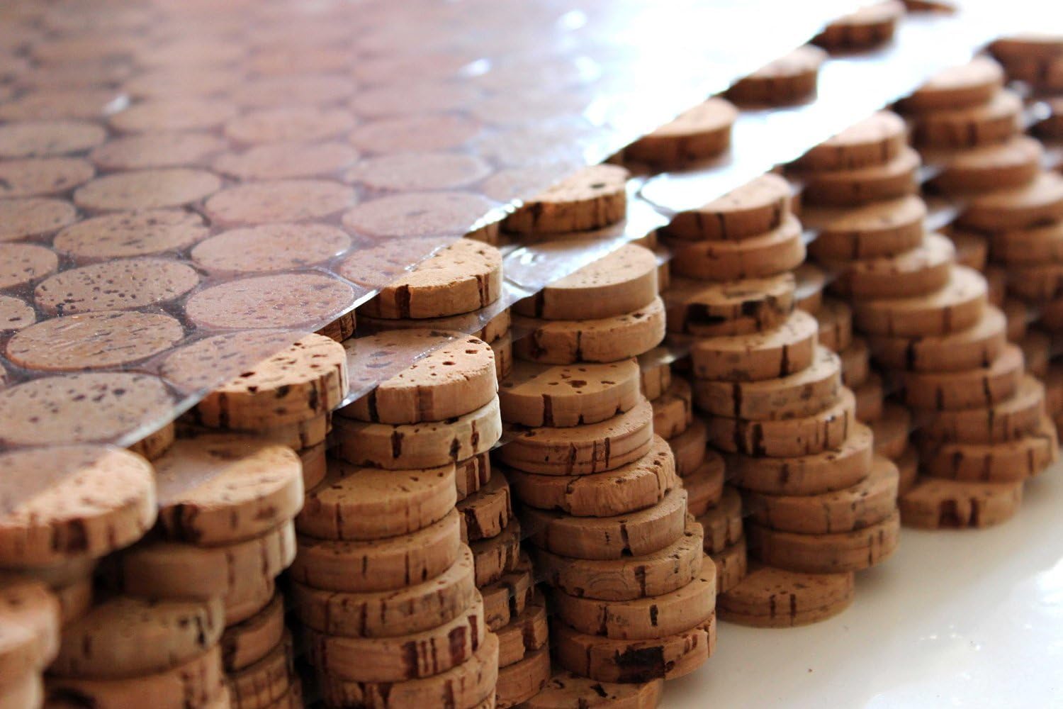 Cork Floor Mosaic Tiles Flooring Wall Covering 60 cm x 30 cm Thickness 6 mm Solid for Indoor and Outdoor Use Wet Rooms/Bathrooms/Patios/Swimming Pools/Paths (1)