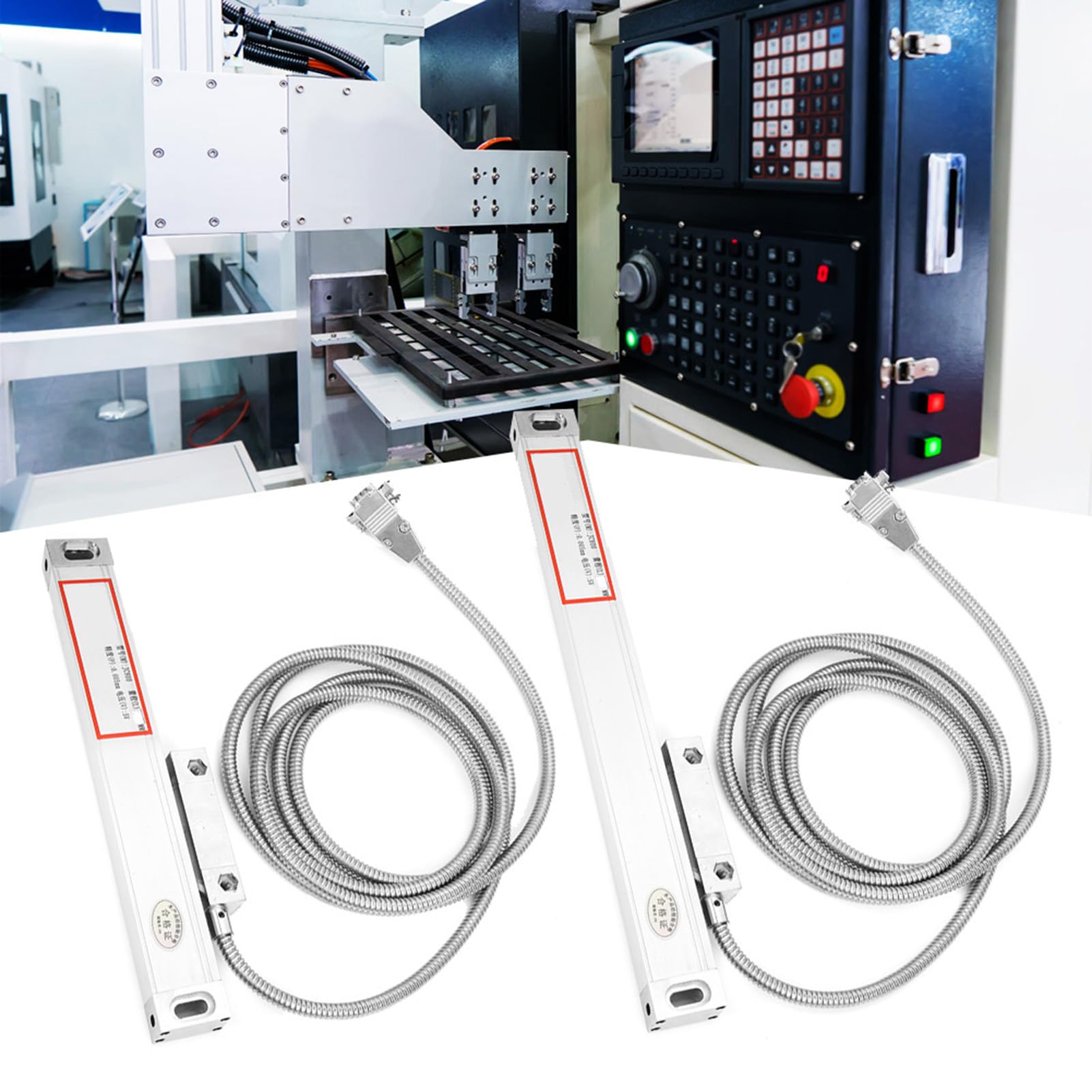 Zerodis Escala Lineal, Escala de Lectura Digital de Aleación de Aluminio 100 Mm 150 Mm, Precisión de ± 5 um Resolución de 5 um, para Usuarios de Fresadoras de Torno JCS800 2AE JCS800 3AE