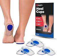 Armstrong America Gel Heel Cups for Plantar Fasciitis & Bone Spur Relief - Silicone Heel Pads, Pain Relief Inserts for Sore Feet, Large 3 Pairs Unisex