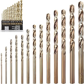 WANGR 13Pack Cobalt Drill Bit Set,Metric M35 High Speed Steel HSS Twist Drill Bits with Straight Shank 1.5mm-6.5mm for Drilling Tool Wood,Metal & Plastic