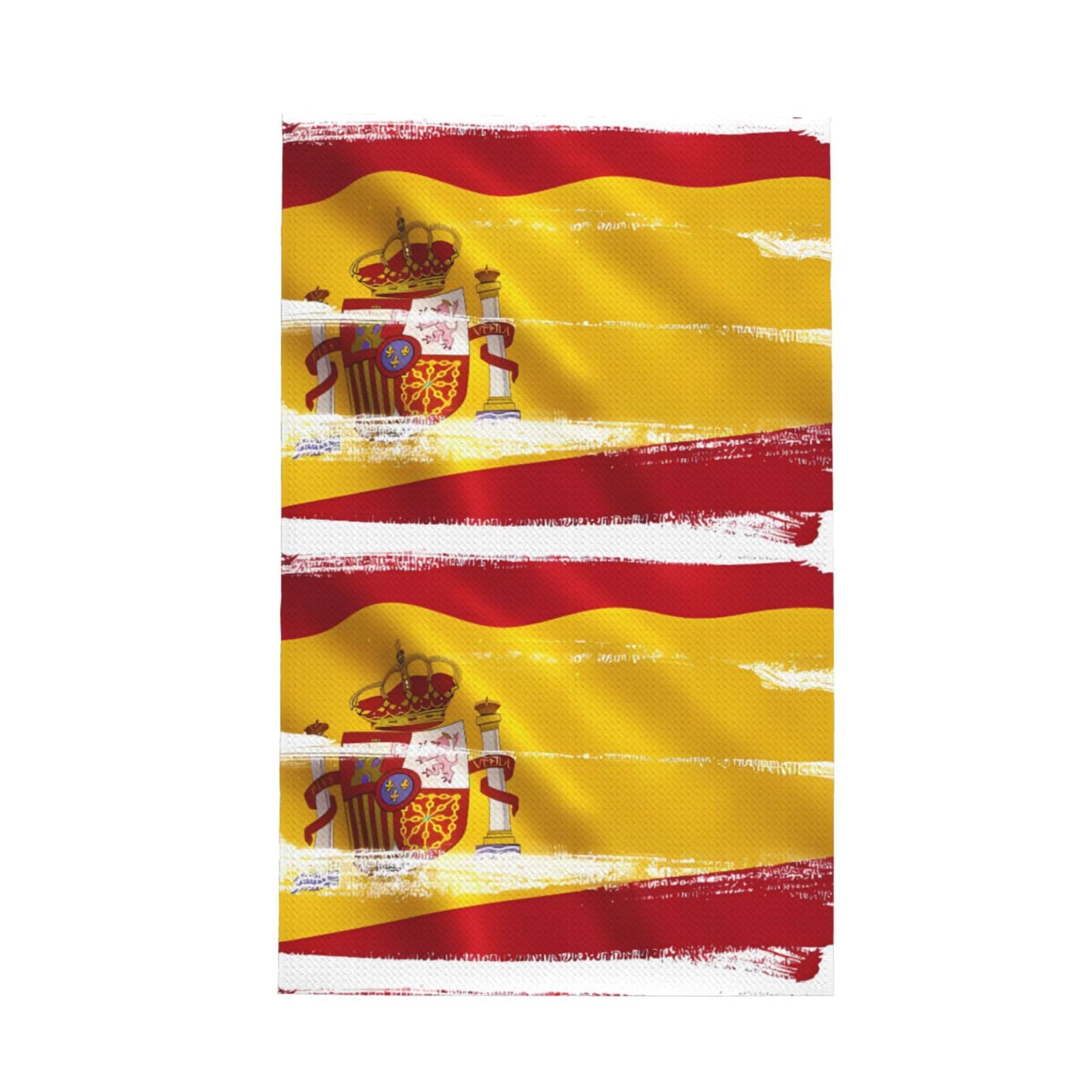 SXZVVBN Spain Flag Super Absorbent Microfibre Waffle Towels Fast Drying Dish Cloths Home Cafe Barista